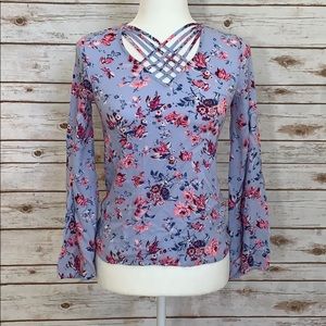 Pink republic lilac floral blouse
